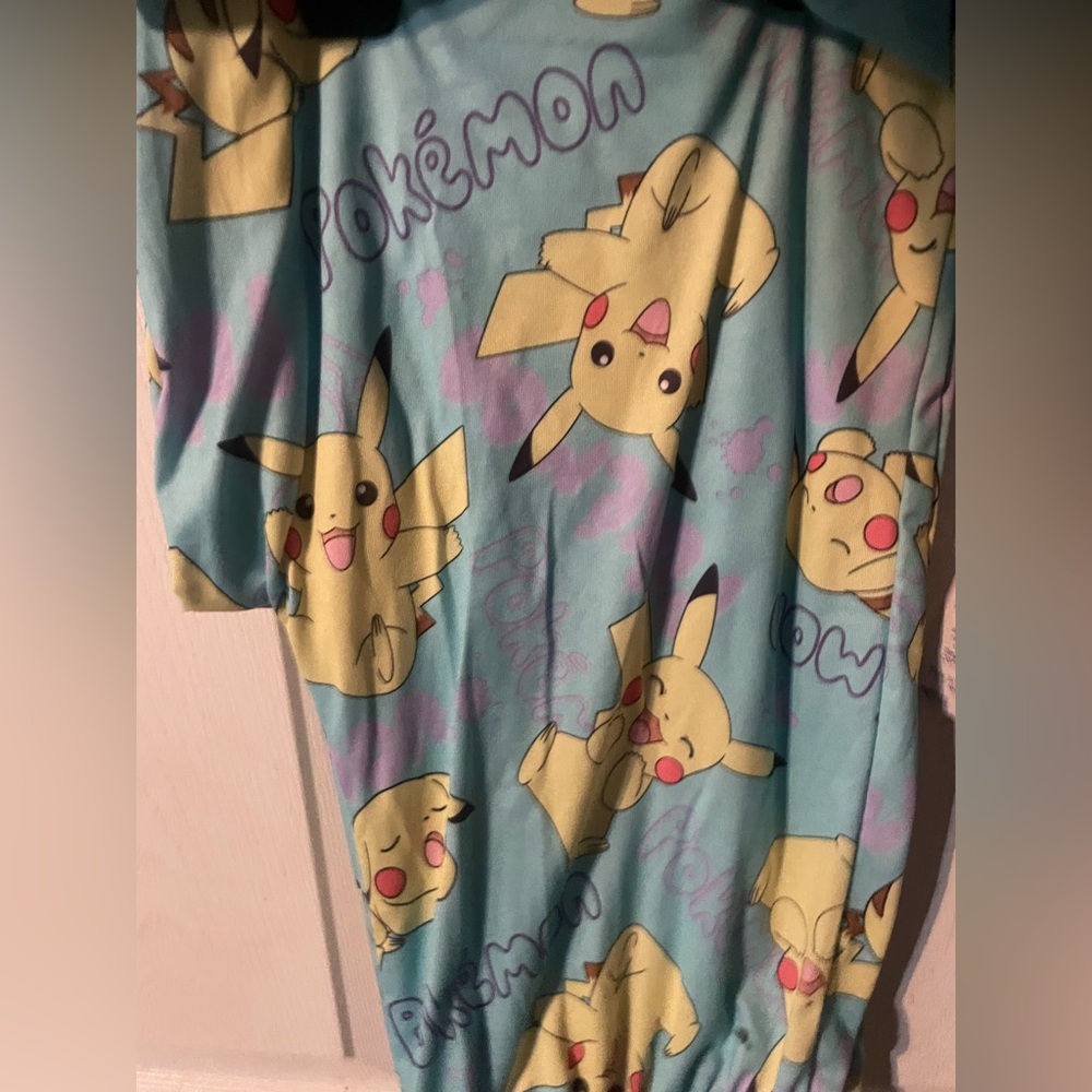 Pokémon Pikachu Girls Pajama Set L 10/12 Blue 2 Piece Sleepwear NWT - Picture 11 of 12